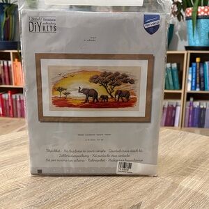 Vervaco DIY Cross Stitch Kit with Elephants